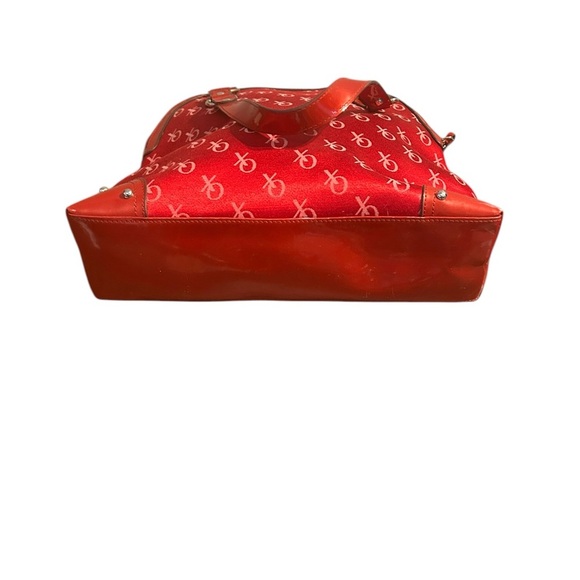 XOXO Red Patent Satchel Shoulder Bag – Monogram Studded Barbiecore Y2K Bling - Picture 3 of 10
